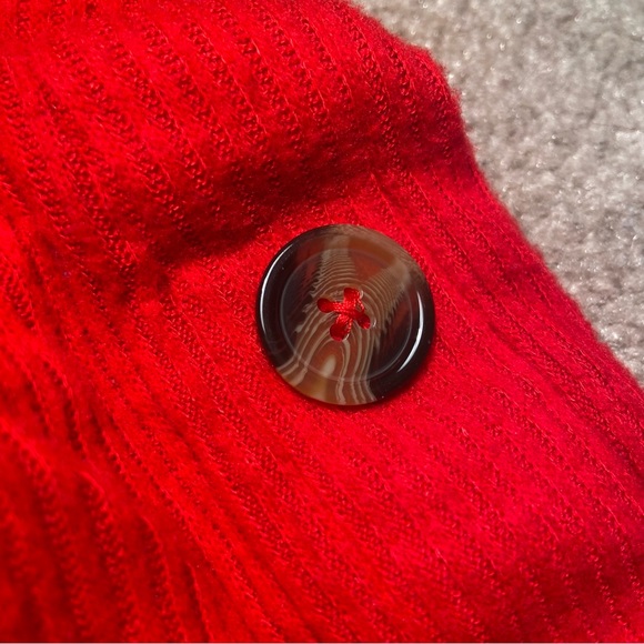 High-Rise Knit Ribbed Pants - Cherry Red - Picture 3 of 5